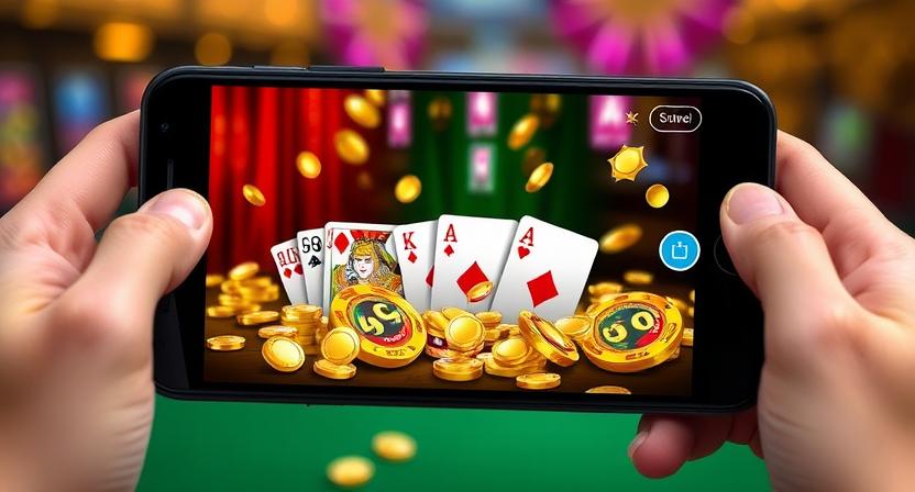 7J77 mobile casino app interface